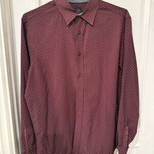 Men's Burgundy Polka Dot Shirt